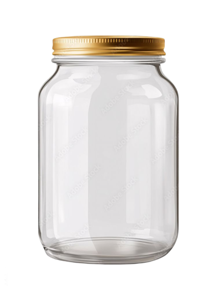 A closed glass jar full of skills